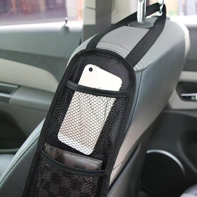Car Seat Organizer with Multiple Pockets - Hanging Storage Bag for Car, SUV, Truck - Durable Mesh Seat Back Organizer with Multi-Function Pockets - Auto Accessories for Baby, Kids, Travel Essentials