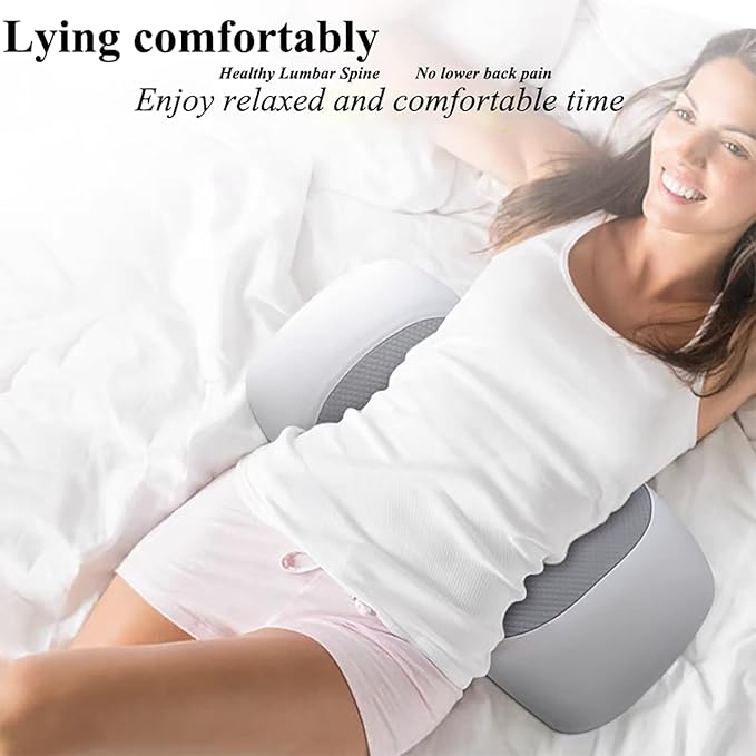 Lumbar Support Pillow for Sleeping,Premium Memory Foam Lower Back Pain Relief Bed Rest Support Pillows for Car Bed,Couch,Waist Support Care Cushion,Sleep Lumbar Pillow (Light Grey)