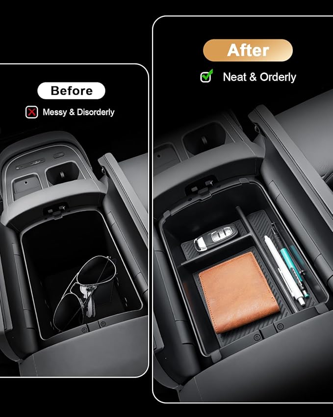 2026 Palisade Center Console Organizer - Upper Layer For 2026 Palisade Armrest Box Organizer Tray - Compatible with 2026 Hyundai Palisade Hybrid Calligraphy Accessories ABS - Only Fit Calligraphy Trim
