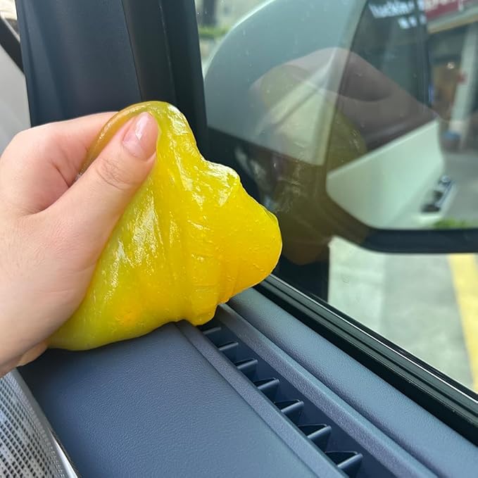 3-Pack Car Cleaning Gels Car Interior Cleaner Putty Slime Auto Detailing Tools Universal Dust Removal Cleaning Kit for Car Accessories Vents 3C Office Scented Lemon Stocking Stuffers Gifts