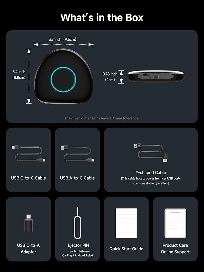 Magic AI Box, Wireless CarPlay/Android Auto Adapter, Car Video Box Supports for Netflix/YouTube/TikTok/TF Card, DriveChat AI Smart Box with GPS/Dual Bluetooth