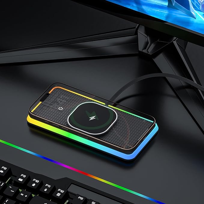 Magnetic Wireless Car Charger Charging pad, POLMXS 15W Wireless Phone Charger Cell Phone Cordless Charging mat for car Compatible with iPhone 12/13/14/15/16 Pro Max Xs Airpods Earbuds (K1MAG)