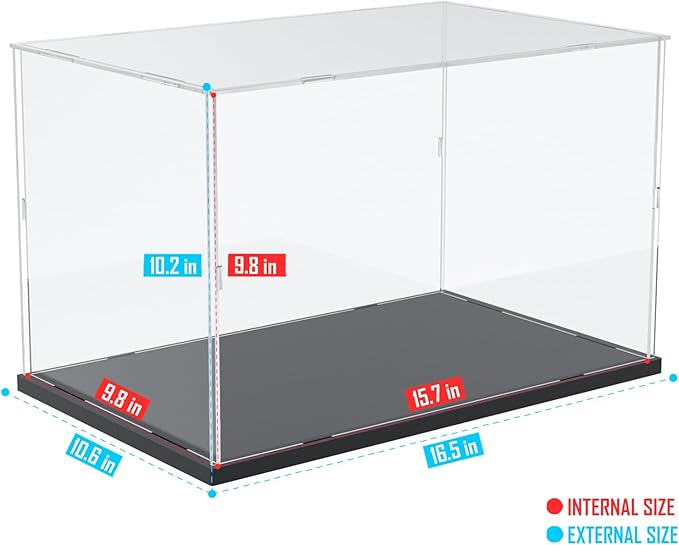 Choowin Acrylic Display Case for Lego Tranquil Garden 10315 10298 10308 10317 for Lego Display Thickened Clear Acrylic Display Cases for Collectibles Assemble Dustproof Display Box(Black Base)
