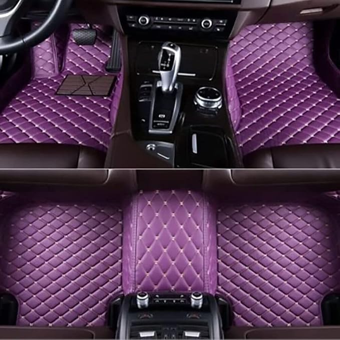 Car Floor Mats Automotive Floor Mats Vehicle Specific All Weather Protection Custom Compatible with Most of 98% Cars SUVs (Color Purple)