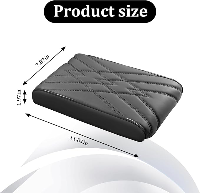 Car Center Console Cover, Memory Foam Vehicle Arm Rest Seat Box Cushion Pad, Scratch & Wear Resistant Automotive Middle Console Protector, Universal for SUV Automobile Truck (Grey)