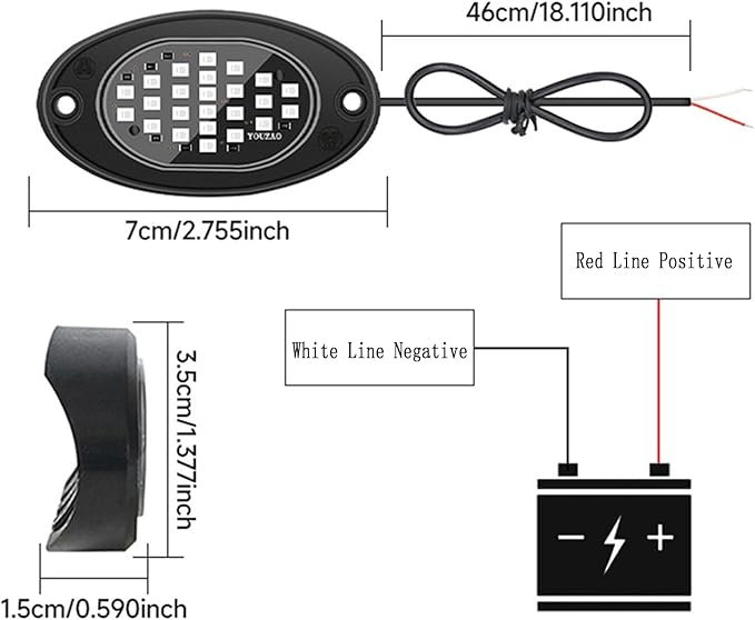 20 Pods Rock Lights Pure LED Lights for Car SUV Ambient Underglow Lights Waterproof Neon Trail Rig Lamp Lighting for Truck