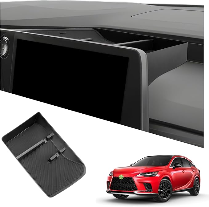 Fit 2025 2026 Lexus RX350/RX350h/RX500h Behind Screen Organizer 2023-2026 Lexus RX350 Accessories Dash Storage Tray Compatible with 2023 2024 2025 2026 Lexus RX(Only Fit Lexus RX 14-inch Screen)