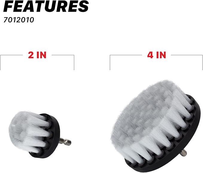 Maxshine 2" & 4" Universal 2-Piece Soft Leather Drill Brush Attachment Set – Professional Detailing for Leather, Fabric, Delicate Carpets & Convertible Tops – Gentle Cleaning Tool