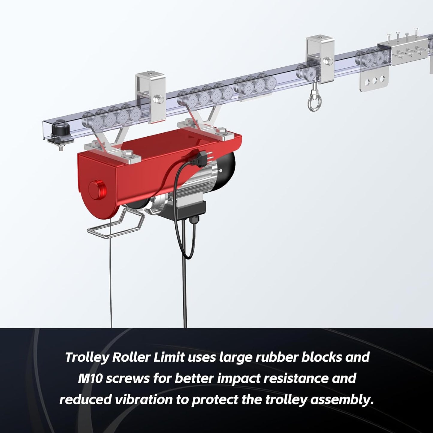 SKTREX Anti-Skid designTrolley Roller Wheels Limit Trolley Assembly Positioning for Unistrut Strut Channel with 1-5/8" Wide and All 1-5/8" or Taller Strut Channel Pack of 2