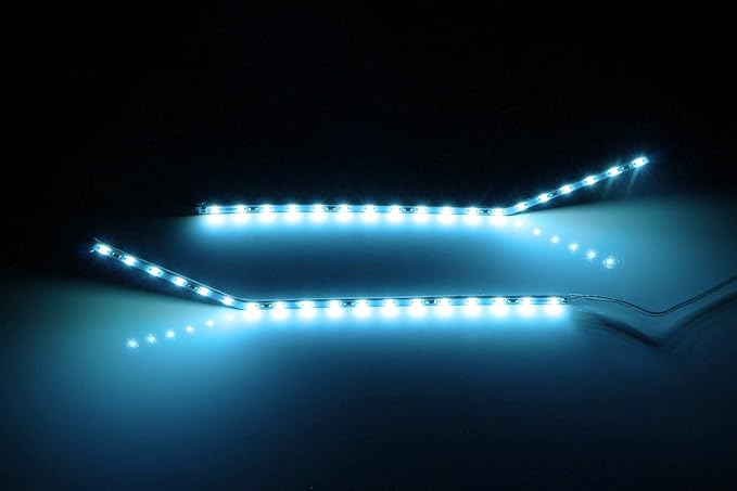 iJDMTOY Ice Blue LED Background Illumination Kit Compatible with 2017-2021 Ford F250 F350 F450 Super Duty Side Fender Chrome Emblem