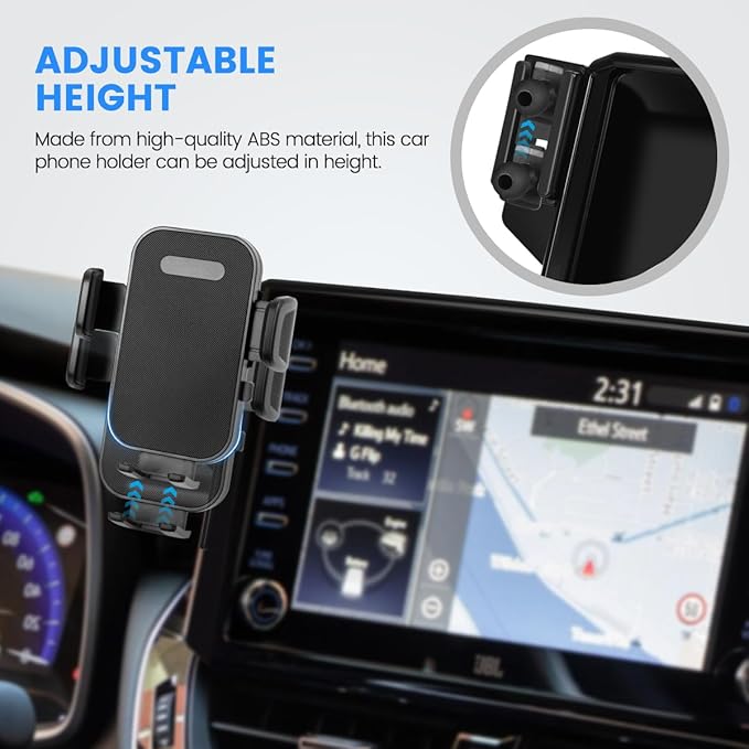 Car Phone Holder Fit for Toyota Highlander 2020-2025 L LE XLE XSE Accessories (Only fit for 8-Inch Screen), Cell Phone Mount Hands-Free 360° Rotation Automobile Cradles