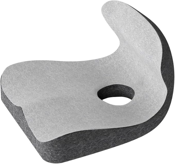 Car Seat Cushion & Lumbar Support Memory Foam Chair Pad, Back Support Pillow Chair Cushion for Office Reduce Tailbone Pressure & Improve Comfort(Light Gray)