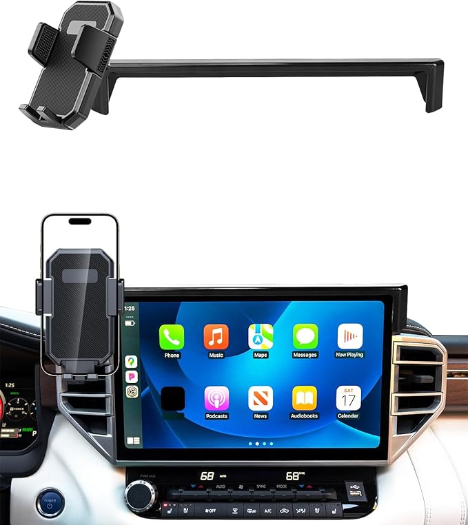 PZK Car Phone Mount for Toyota Tundra 2022-2025 2026 /Sequoia 2023-2026 Limited/Platinum Accessories 14-Inch Screen Car Phone Holder Auto Lock 360° Rotation Hands Free Phone Cradles Not Affect Vent