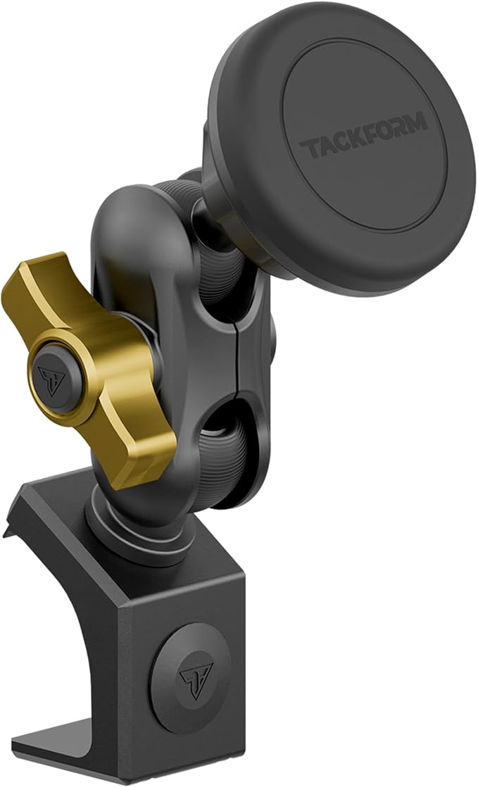Tackform LINK Phone Mount with Top Dash Clip - Compatible with 2021-2025 Ford Bronco | Aluminum | Zero Slip, Anti-Scratch | Universal Magnetic Phone Holder | 2" Arm | Yellow | (NOT MAGSAFE Compatible)