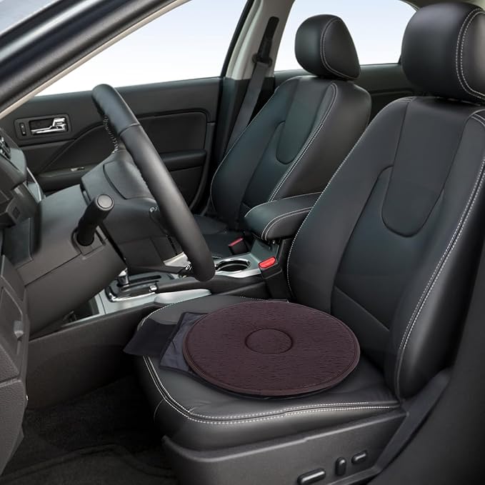 OUNONA 360 Rotating Car Seat Cushion 16.92X15.74X1.18In Degree Swivel Seat Pad Lightweight Breathable Cushion for Elderly Pregnant Women Home Office Travel