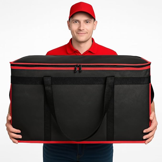Bodaon 2-Pack Insulated Food Delivery Bag, XXXL Grocery Shopping/Catering/Bags, Rideshare Delivery Bag, Thermal Cold/Hot Styrofoam Carrier for Shopping/Travel/Catering/Car,