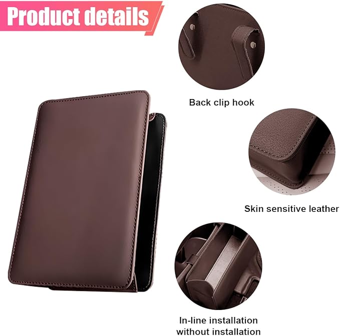 Car Trash Can, Leather Car Garbage Can with One Roll Trash Bag, Foldable Hanging Storage Container, Mini Trash Bin, Vehicle Garbage Organizer Holder for Door Side, Back Seat (Mocha Brown)
