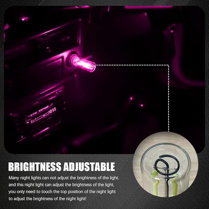 USB LED Car Interior Atmosphere Light, Auto Interior Lights, Plug-in USB Automotive Light, Universal Portable Auto Ambient Lighting Kit Car Accessories for Cars, Bedroom, Hallway (Pink)