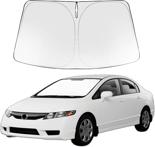 Proadsy 2026 Upgrade Windshield Sun Shade Custom Fit 2006-2011 Civic Foldable Front Sunshade Protector Sun Visor Blocks UV Rays Keep Car Cooler