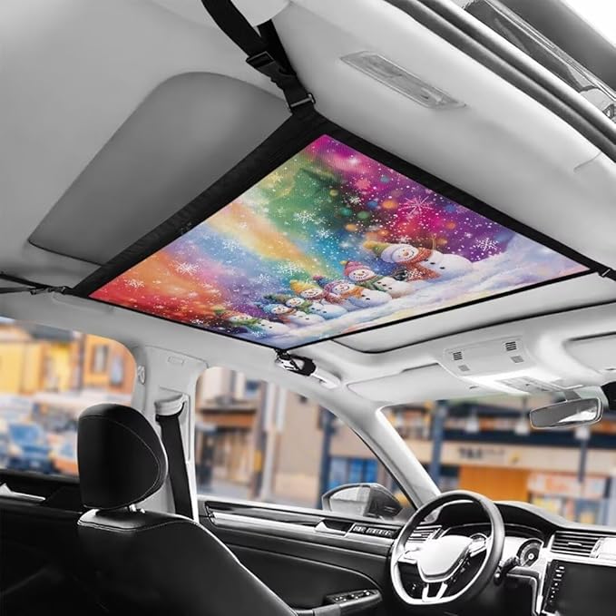 Rainbow Snowman Car Roof Storage Bag Hanging Car Storage Bag Premium Car Seat Organizer Inner Car Accessories Compatible with Most Vehicles