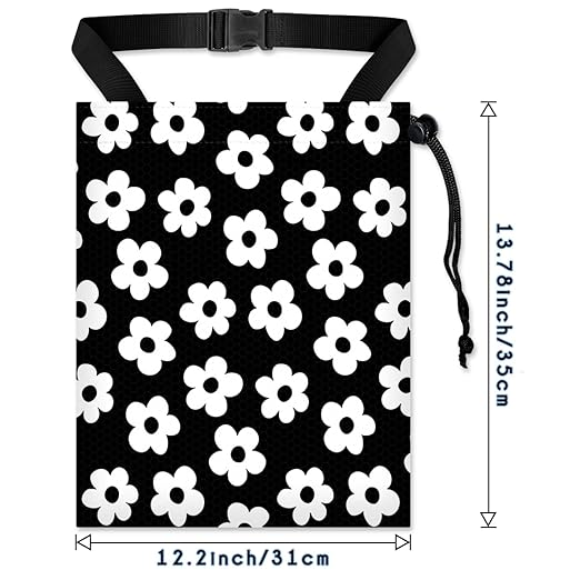 Car Trash Bag Hanging Back of Seat with Adjustable Snap Buckle Strap Cute Printed Drawstring Garbage Bags for Car-Groovy Flowers