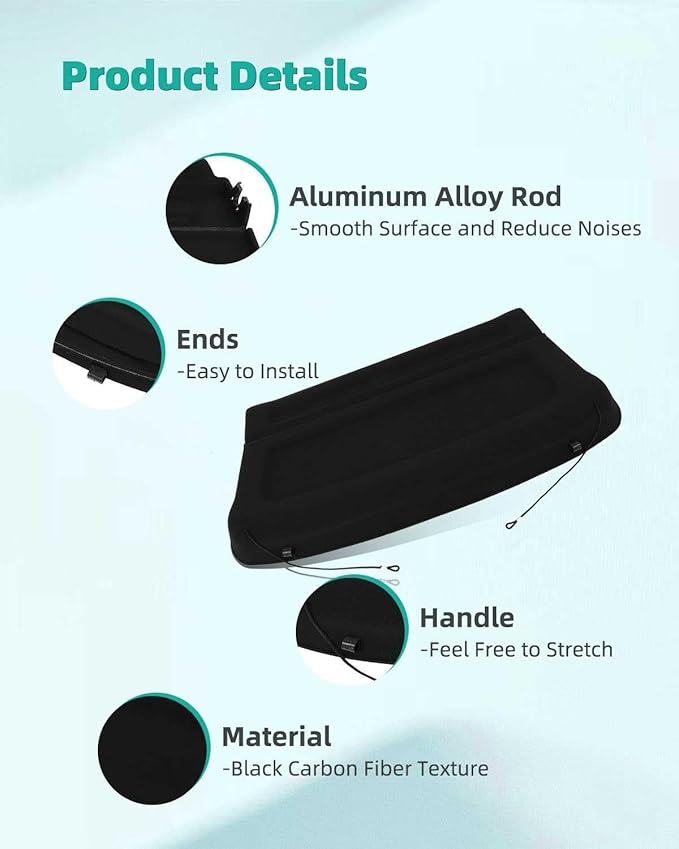SCITOO Cargo Cover 2020-2023 for Mazda CX-30 2.5L Upgraded Rear Trunk Cover with Glass Fiber
