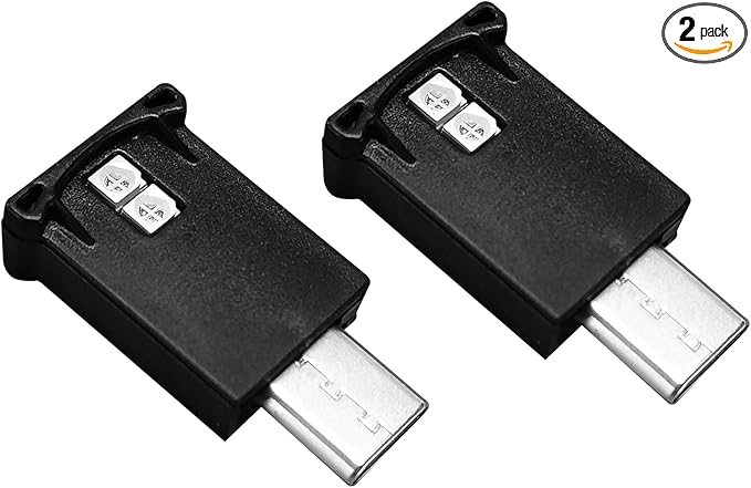 2PCS Mini USB LED Car Light, Car Lights Interior, USB LED Car Interior Atmosphere Lamp, Universal Portable Auto Ambient Lighting Kit Car Interior Accessories for Laptop, Home, Office (2PCS)