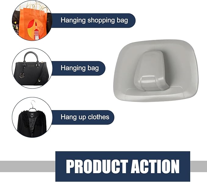 Pack of 2 Interior Car Hanger Hook, Lock Design Rotary Installation, Multi-Functional Car Roof Clothing Bag Hanging Storage, Compatible with Volvo XC60 XC40 XC90 V90 S90 (Gray)