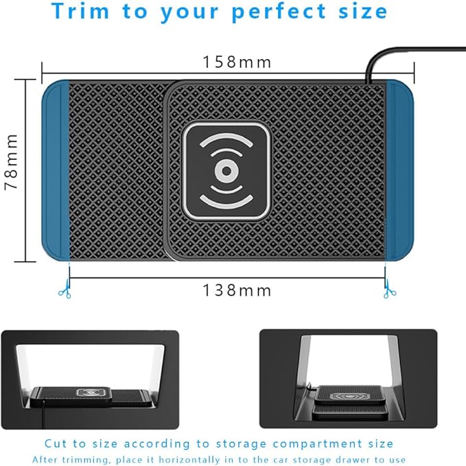Wireless Charging Pad for Car for Kia K4 2025, Non-Slip Type C/USB 20W Fast Phone Charging Pad DIY Trim-to-Fit No Interior Damage,A&USB