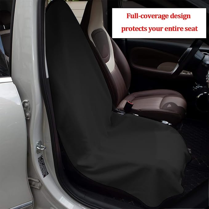 Car Towel Seat Cover, Performance Microfiber Washable Non Slip Vehicle Front Seat Covers, Sweatproof Automotive Interior Chair Protectors, Universal for SUV Automobile Truck (Black)