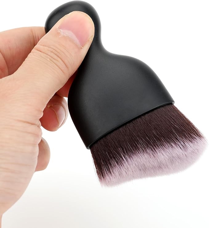 Car Detailing Brush, Soft Bristle Cleaning Brush, Scratch-Free Auto Duster Tool for Dashboard, Air Vents, Leather & Interior Cleaning (Black&White&Dark Brown)