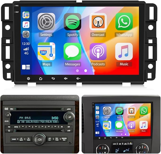 Android 13 Car Radio Stereo Upgrade for 2006-2013 Chevrolet Impala 8 Inch Touch Screen GPS Navi Head Unit Radio Double Din Car Stereo w/Wireless Carplay & Android Auto Bluetooth BT DSP SWC