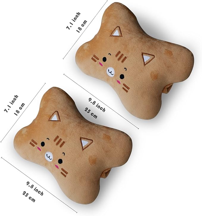 Sexysamba Car Headrest Pillow,Cartoon Neck Pillow for Car,Comfortable Soft Car Seat Pillow for Driving,Head Rest Cushion,Cute Neck Pillow for Travelling and Home 2Pcs (Tiger)