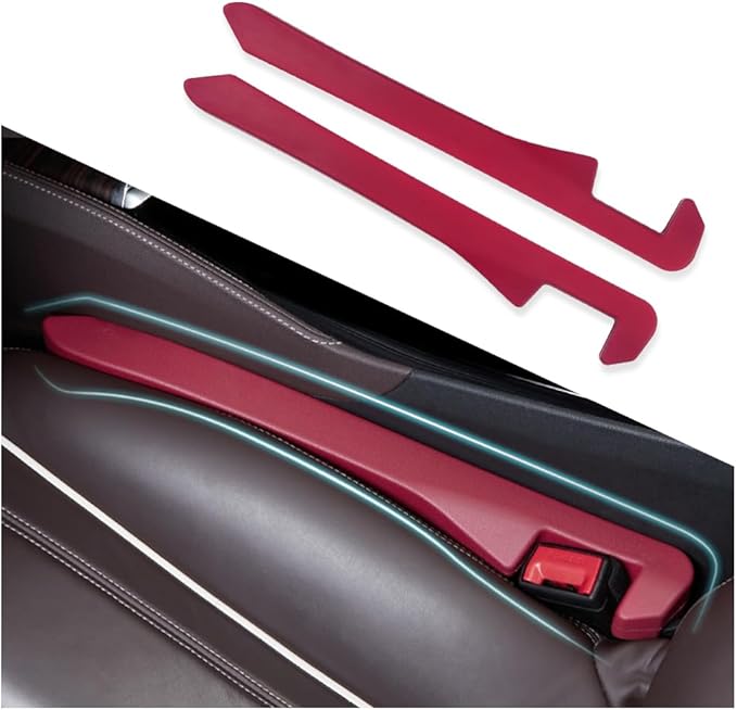IHOTDER 2PCS Car Seat Gap Filler - Car Seat Gap Filler Organizer for Holding Phone,Key,Purse - Universal Car Gap Filler Fits CCar Truck SUV Car Interior Accessories (Burgundy/2PCS)…