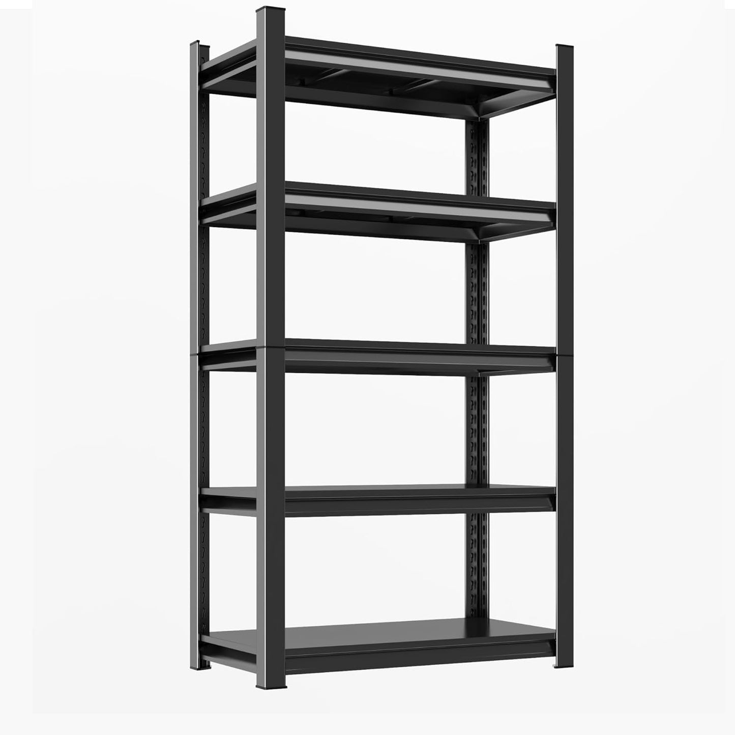 71.2"H Garage Shelving Heavy Duty Rack, 3000 LBS Extra Large Capacity 5 Tier Adjustable Storage Shelves, Metal Industrial Shelf Units for Garage, Basement and Warehouse, 71.2"H×35.4"W×13.8"D, Black