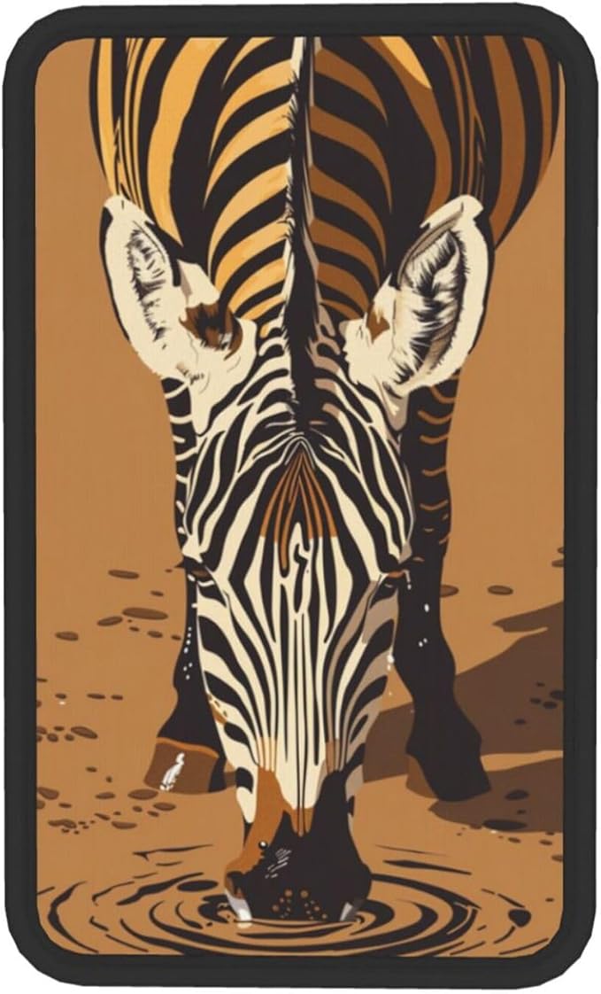 Universal Car Center Console Cushion Pad, Zebra Drinking Water Soft Waterproof Car Center Console Cover Auto Armrest Seat Box Cover Protector for Most Vehicle SUV Truck Car