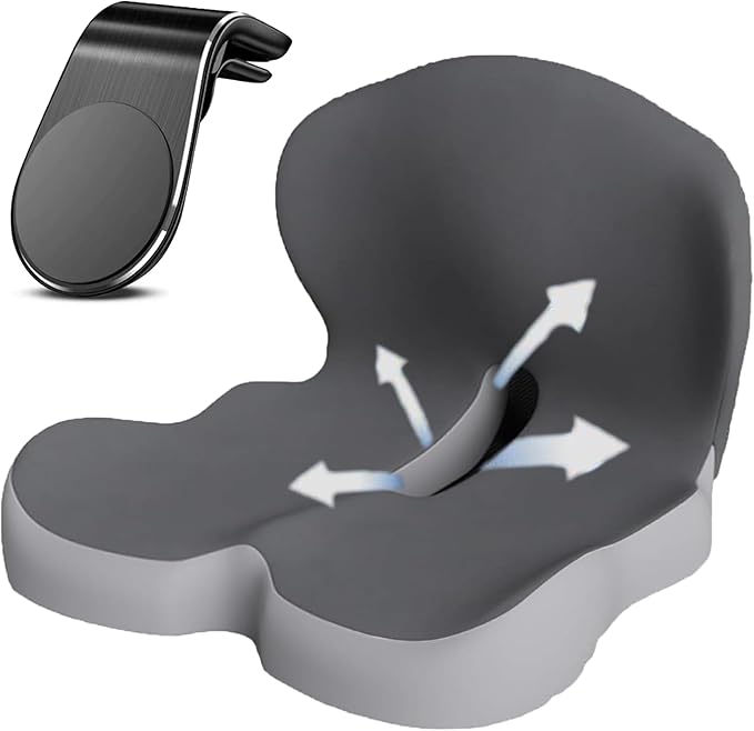 Back and Seat Cushion, Trucker Seat Cushions for Long Sitting, Car seat Cushion with Back Support, Seats Cushions for Lumbar Pain and Supporting The HIPS, Trucker Essentials (H)