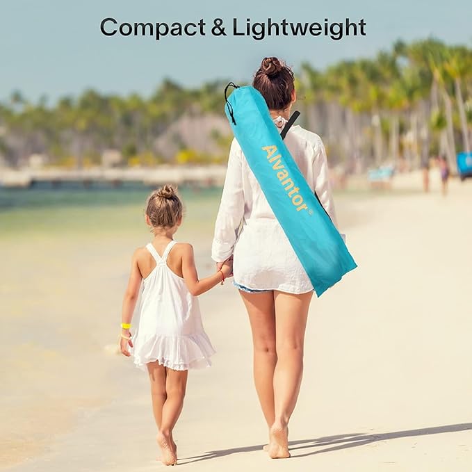 Alvantor® Beach Tent Beach Umbrella Outdoor Sun Shelter Cabana Automatic Instant Pop-Up UPF 50+ Portable Beach Shade Camping Fishing Hiking Canopy Easy Set Up Light Weight Windproof for 2-3 Person