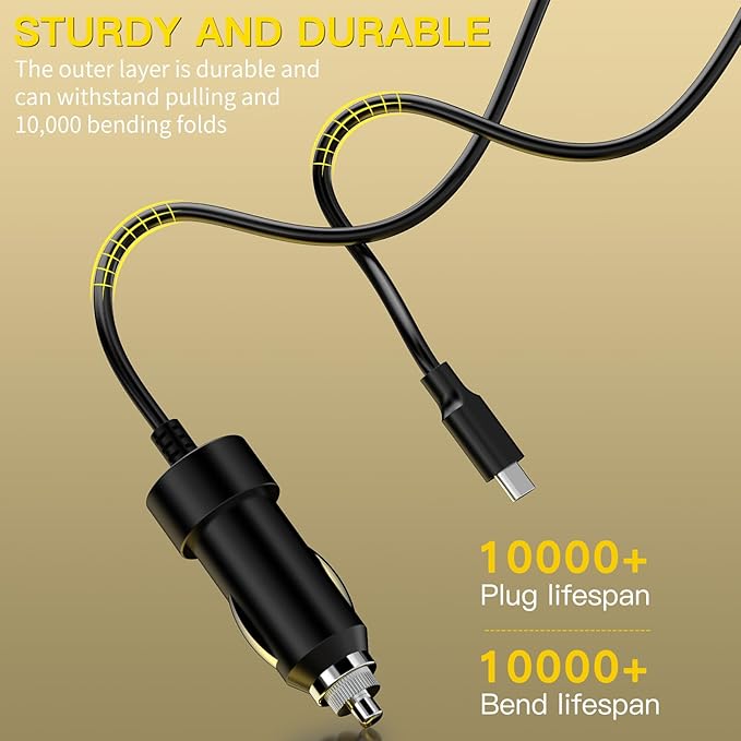 100W USB-C Laptop Car Charger for Dell Latitude/XPS/Precision,MacBook Pro/Air,HP Spectre/Elitebook,for Lenovo ThinkPad/Yoga/IdeaPad,Acer Chromebook/Swift,Google,for Samsung,Zenbook,Car Laptop Charger