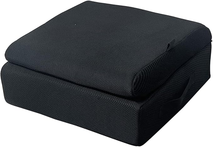 Thick Booster Car Seat with Back, Seat Cushion for Tailbone Pain Relief, Portable Breathable Mesh Fabric, for Office Chair Cushion, Adult Car Seat, Wheelchair (Black)