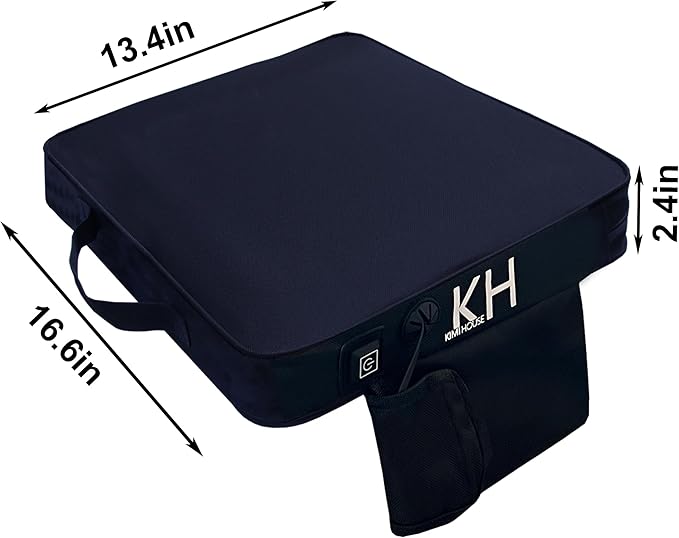 Black Stadium Seat Cushion 2 Pack, Boat Canoe Kayak Seat Cushion, Bleacher Seat Cushion, Portable and Extra Thick Cushion for Any Outdoor Events