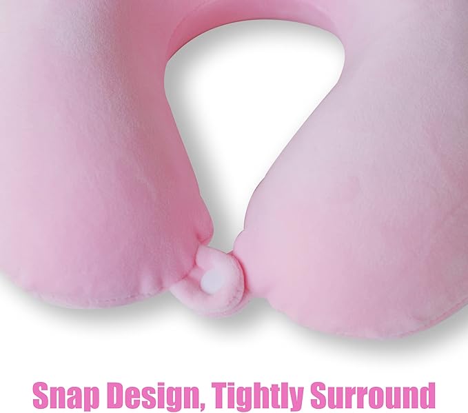Sexysamba Cartoon Headrest & Neck Pillow for Kids Boys & Girls, Teens, Travel Accessories for Airplane, Car, Recline, Memory Foam Cute Travel Pillow with Sleep Eye Mask - Pink Unicorn