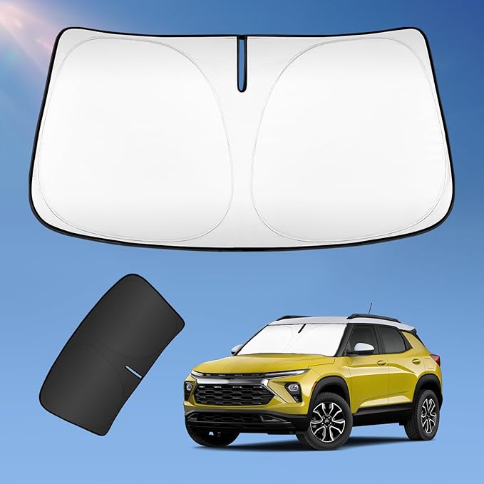 Sun Shade Sunshade for Chevy Chevrolet Trailblazer 2021-2024 2025 2026 Windshield Cover, 4-Layers Sun Shield 250T Silver Sun Visor Foldable Window Shade Blocks UV Rays Car Accessories
