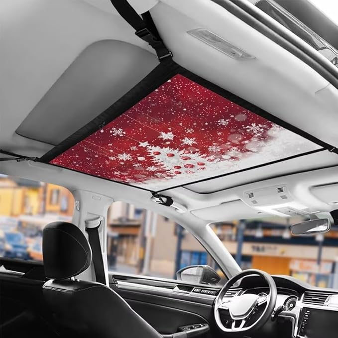 Car Roof Seat Organizer White Christmas Tree Hanging Car Storage Bag Inner Car Accessories Storage for Kids Pets' Items for Travel