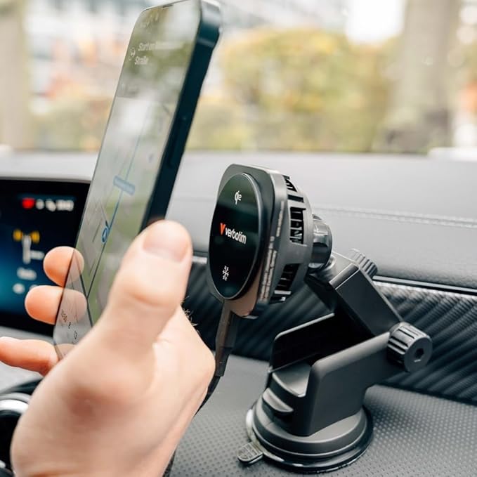 Verbatim Charge 'n’ Drive Qi2 Magnetic Wireless Car Charger