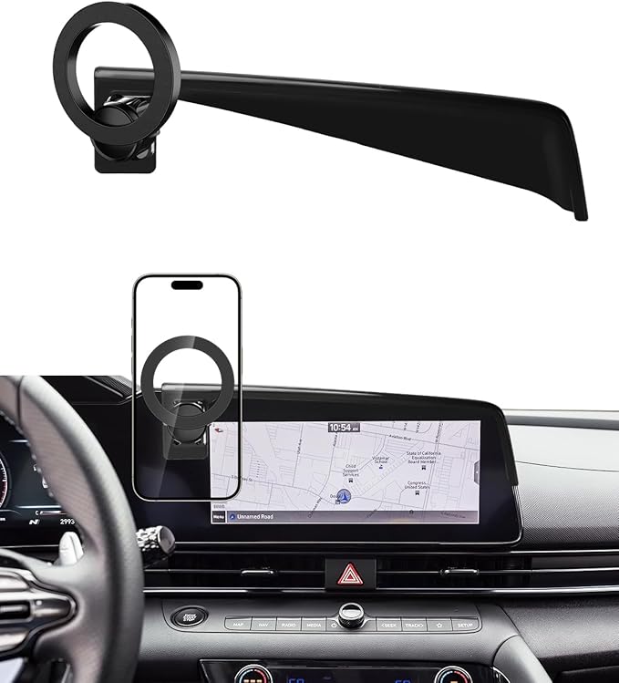 PZK Car Phone Mount for Hyundai Elantra 2021-2025 2026 SE/SEL/Sport/Limited/N Line Accessories 8-Inch/10.25-Inch Screen Car Phone Holder Compatible with Magsafe 360° Rotation Phone Cradles