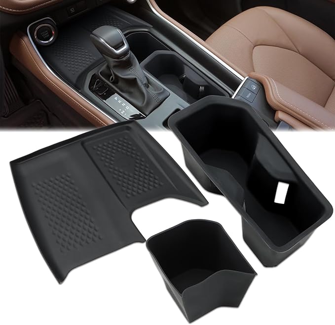 Auovo Charging Mat Compatible with 2025 Toyota Grand Highlander Accessories 2024-2026 Grand Highlander Car Cup Holder Insert & Non-Slip Silicone Charging Protective Mat Pad