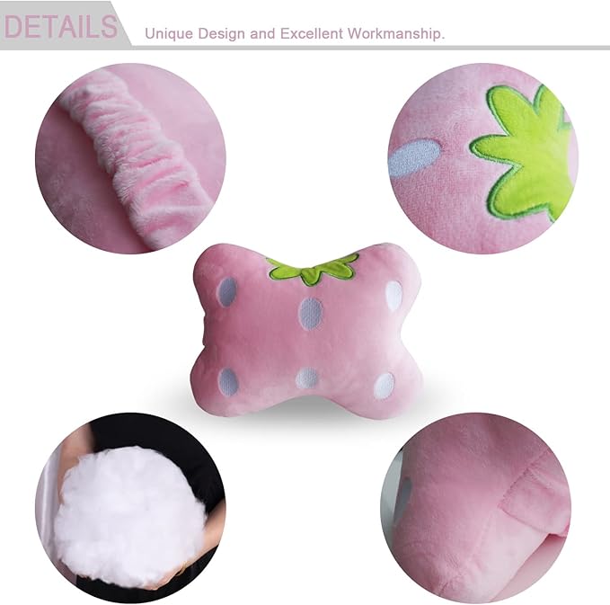 Sexysamba Car Headrest Pillow,Cartoon Neck Pillow for Car,Comfortable Soft Seat Pillow for Driving,Head Rest Cushion,Cute Neck Pillow for Travelling and Home 2Pcs (Pink)