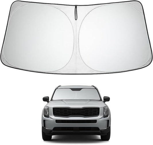 Proadsy 2026 Upgrade Front Windshield Sun Shade Foldable Sunshade Protector Custom Fit 2020-2025 Kia Telluride Accessories, PRS330