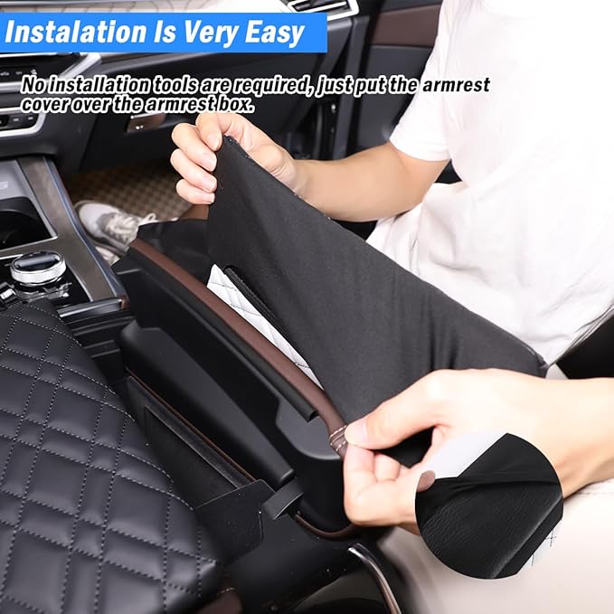 Car Center Console Pad for BMW X5 G05 X6 G06 X7 G07 2019-2023 Car Armrest Cover Leather Cushion Waterproof Car Armrest Seat Box Protector Accessories (Style B)